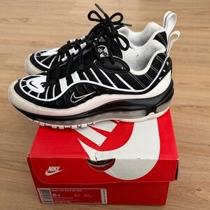 Nike Black & White Air Max 98 Youth Sneakers